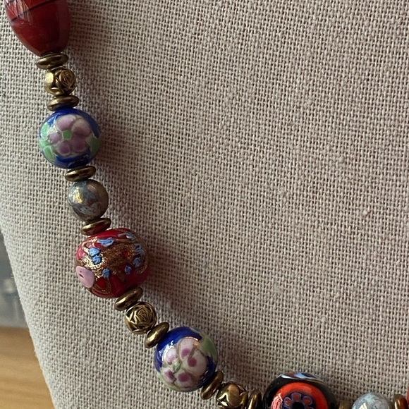 Amazing vintage long Millifiore Bead Necklace - Picture 5 of 15